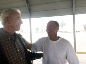 Pat Ford and Mike Hanson at Mike's Release from Prison 2